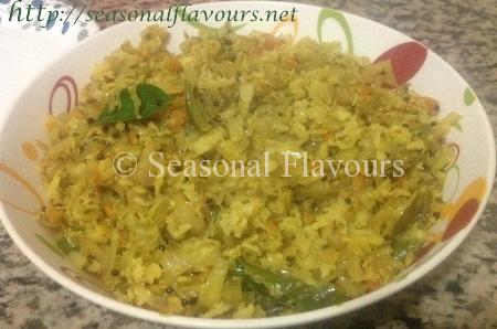 Kerala Cabbage and Carrot Thoran
