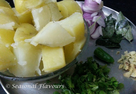 Potato Masala Ingredients for Dosa