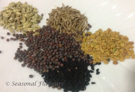 Seasoning ingredients for Veg Masala Curry