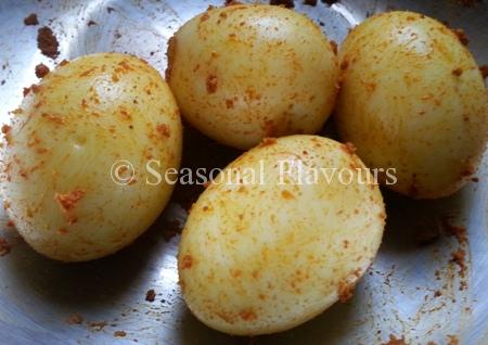 Boiled eggs for Andhra egg curry