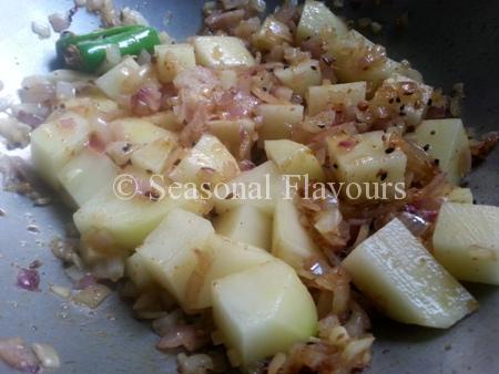 Add potatoes for Indian prawn recipe