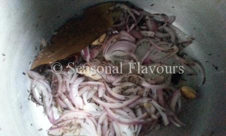 Add onions for cumin pulao