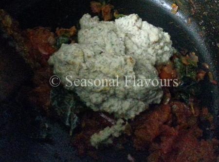 Add ground paste to mixed vegetable masala