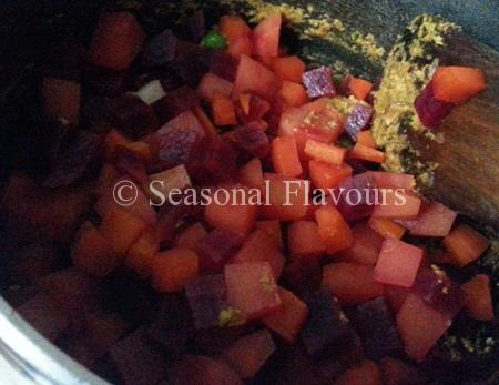 Add Boiled Vegetables To Korma