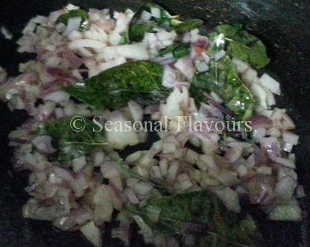 Add curry leaves, onions to vegetable kurma