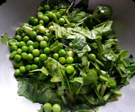 Add Spinach and Peas