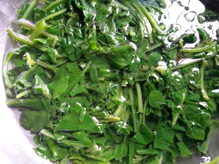 Spinach leaves for palakura batani kura