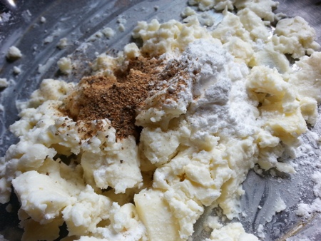 Mix cheese, cornflour and spices for Murg Malai Tikka