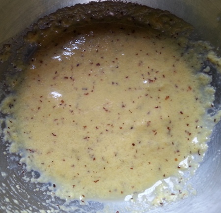 Prepare mustard paste for Bengali prawn curry