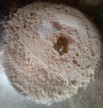 Dough ingredients for Indian flatbread Recipe