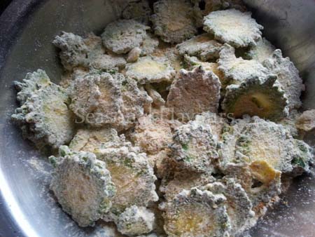 Mix together the dry ingredients for crispy kakarakaya fry
