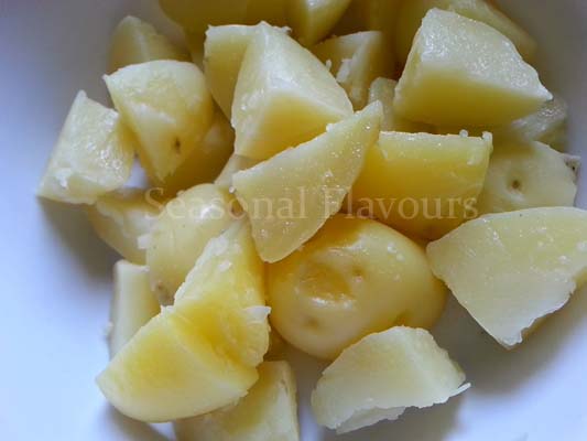Boiled potatoes for Aloo Jeera