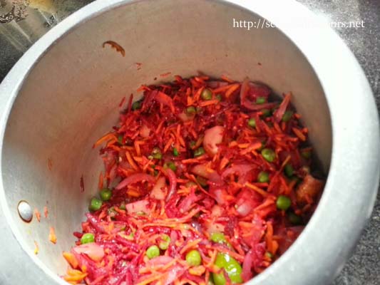 Add mixed vegetables for pulao