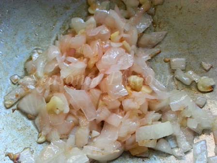 Fry onions for brinjal recipe