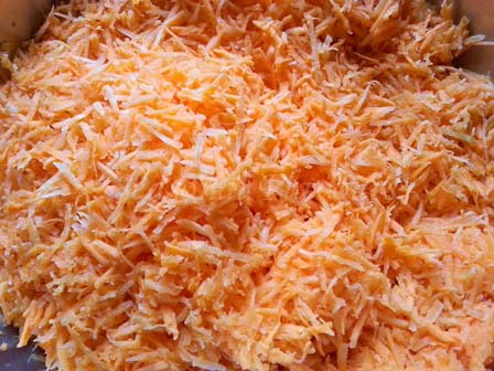 Grated carrot for Carrot Halva