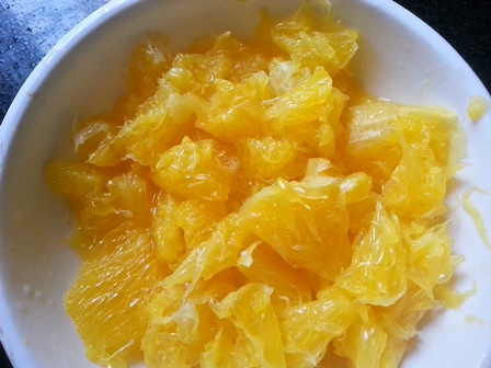 orange pulp for kheer komola recipe