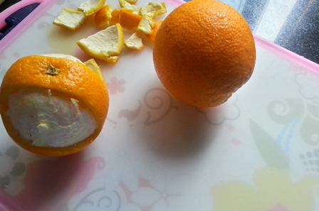 peel oranges for kamala lebur payesh recipe