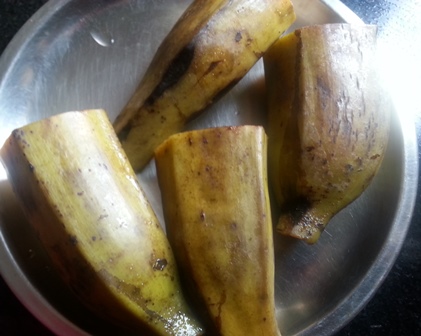 Cooked plantains for podimas recipe