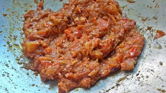 Add spices for Punjabi Kali Dal Recipe