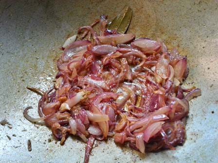 Fry onions and ginger garlic paste for Kothamalli Rice
