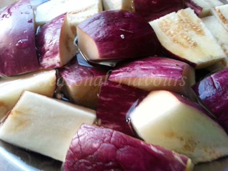 sliced eggplant for eggplant fry recipe