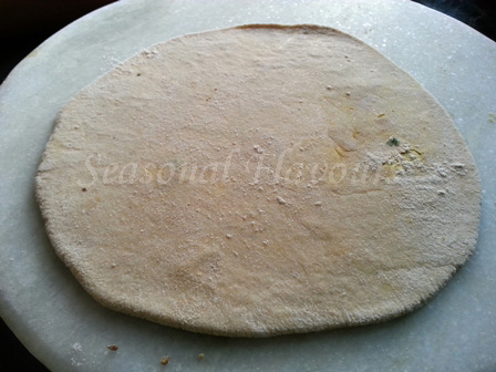 Roll out chattu flour paratha