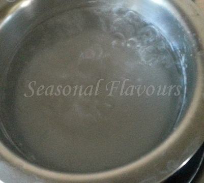 Boil water for making jelly