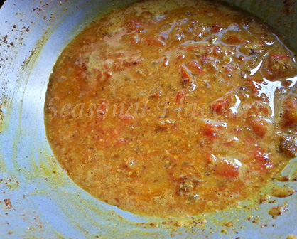 Tomato mustard kasundi gravy