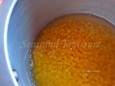 Cook lentils for dahl recipe