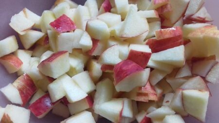 Chopped apples for salad