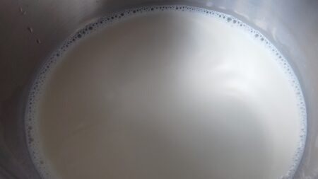 Boil milk for Sitafal kheer