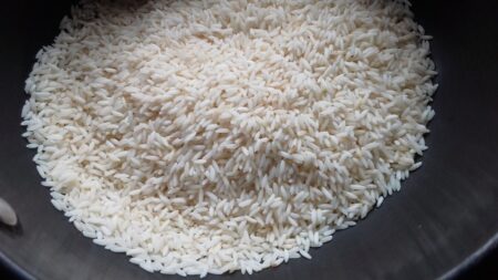 Dry roast rice for pongal recipe