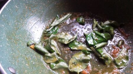 Curry leaves for shrimp masala