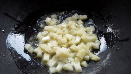 Fry potato for Sago Upma