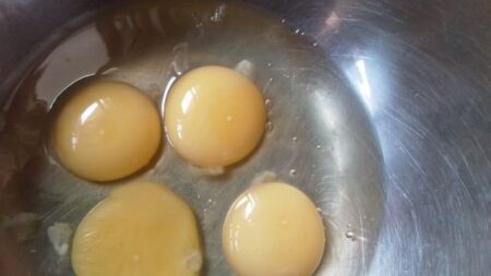Beat eggs for eggy bread