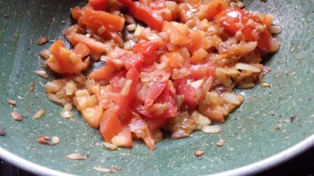 Add tomatoes for beans recipe