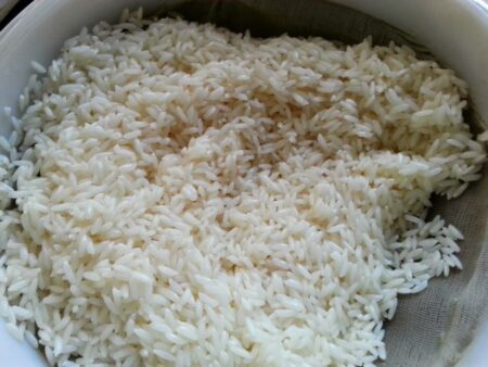 Raw rice for Karvepaku Annam