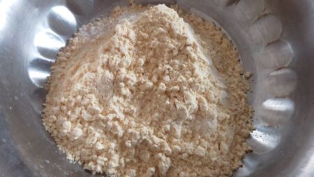 Gram flour and rice flour for batter