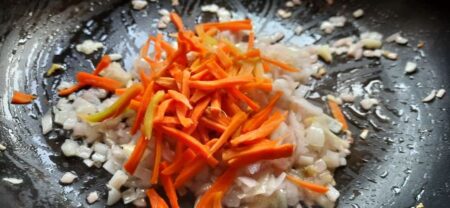 Saute carrots for chaat