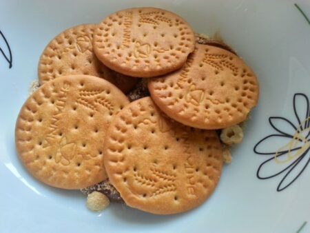 Arrange second layer of biscuits