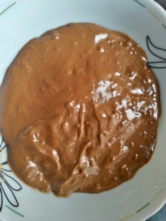 Pour third layer of chocolate custard