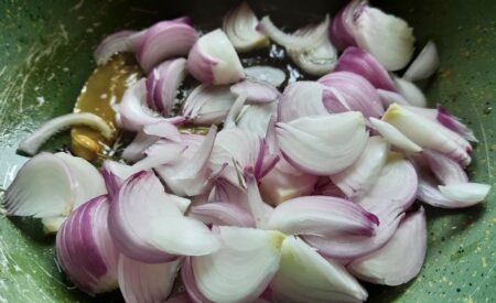 Add onions for paneer recipe