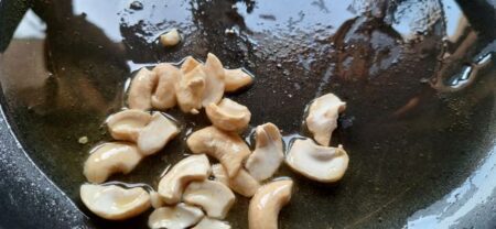 Roast cashews for semiya kheer