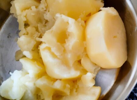 Boiled potatoes for alu makha