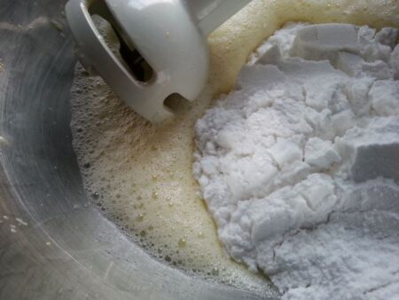 Add the dry ingredients for cake batter