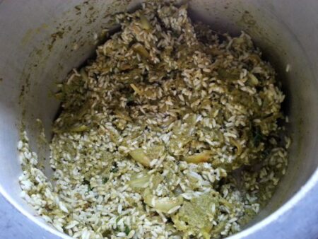 Add rice tp pudina paste