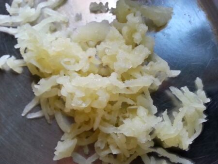 Grated potato for kababs