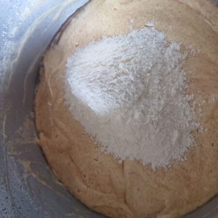 Add flour to batter