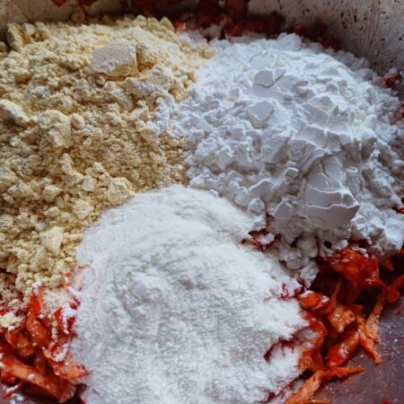 Mix in flours for easy cabbage dish