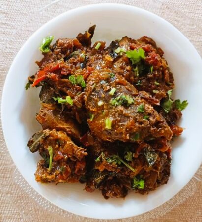 Spicy chicken liver masala